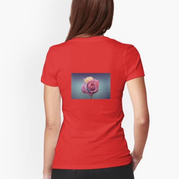 Hoodie Rose's Fitted V-Neck T-Shirt - Picture 9 of 14